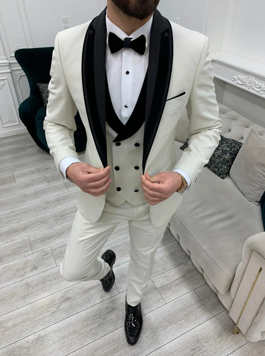 Mazonni Austin White Slim Fit Tuxedo