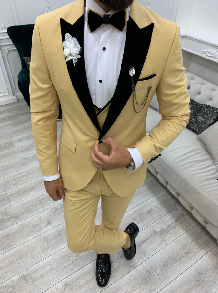 Mazonni Champagne Slim Fit Limited Tuxedo