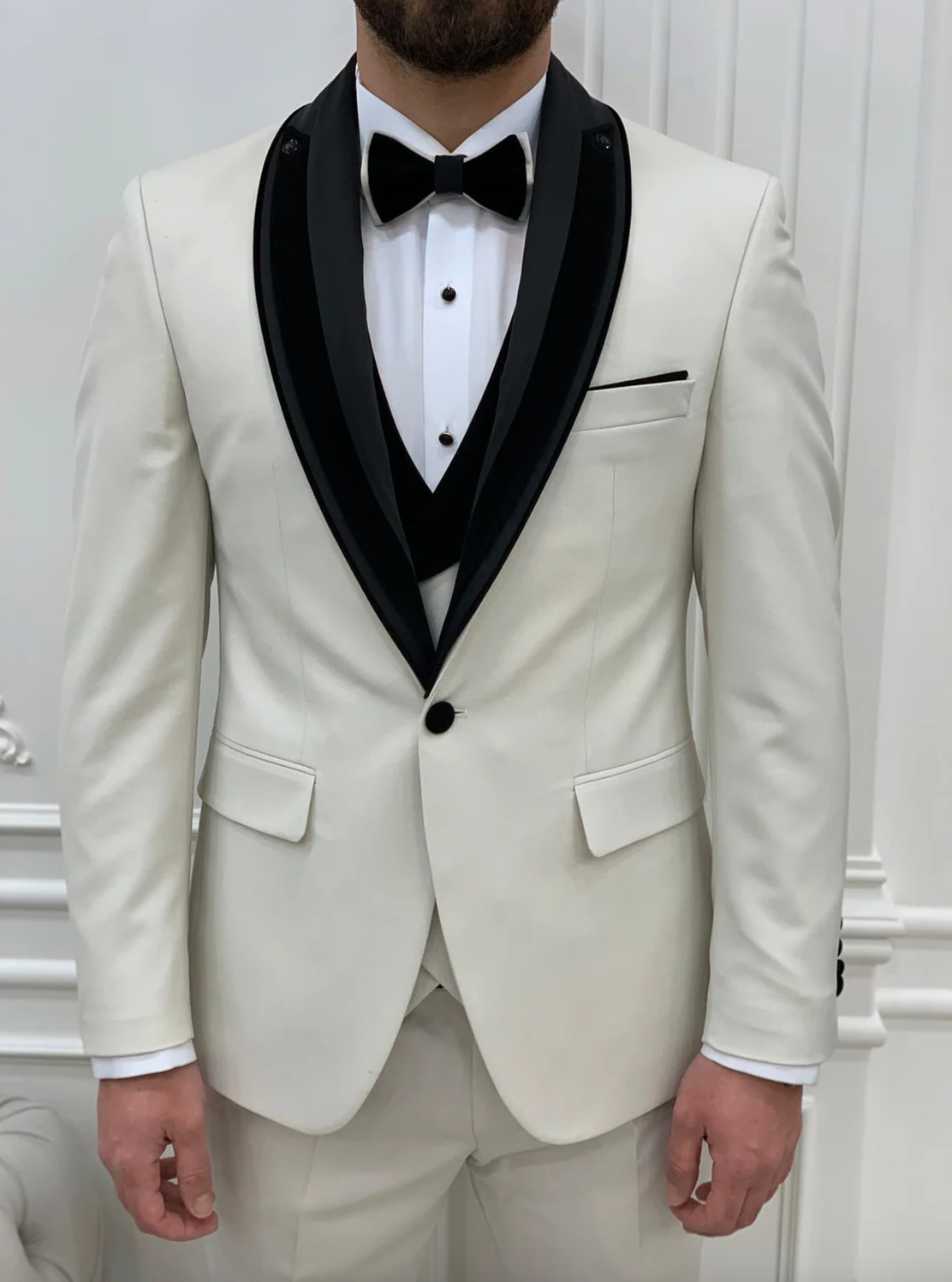 Mazonni Austin White Slim Fit Tuxedo