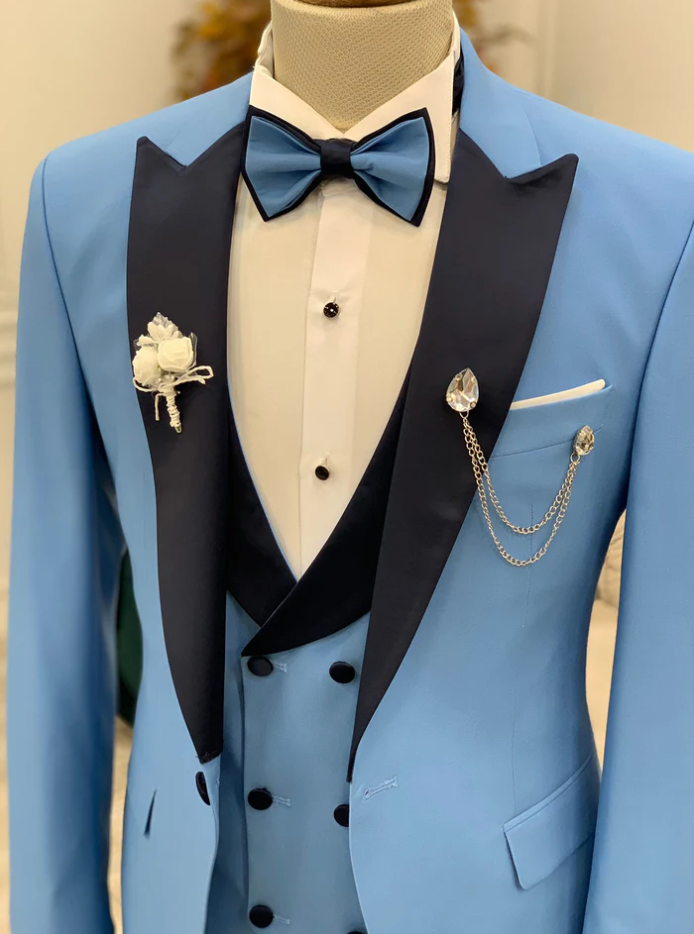 Mazonni  Blue Slim Fit Tuxedo