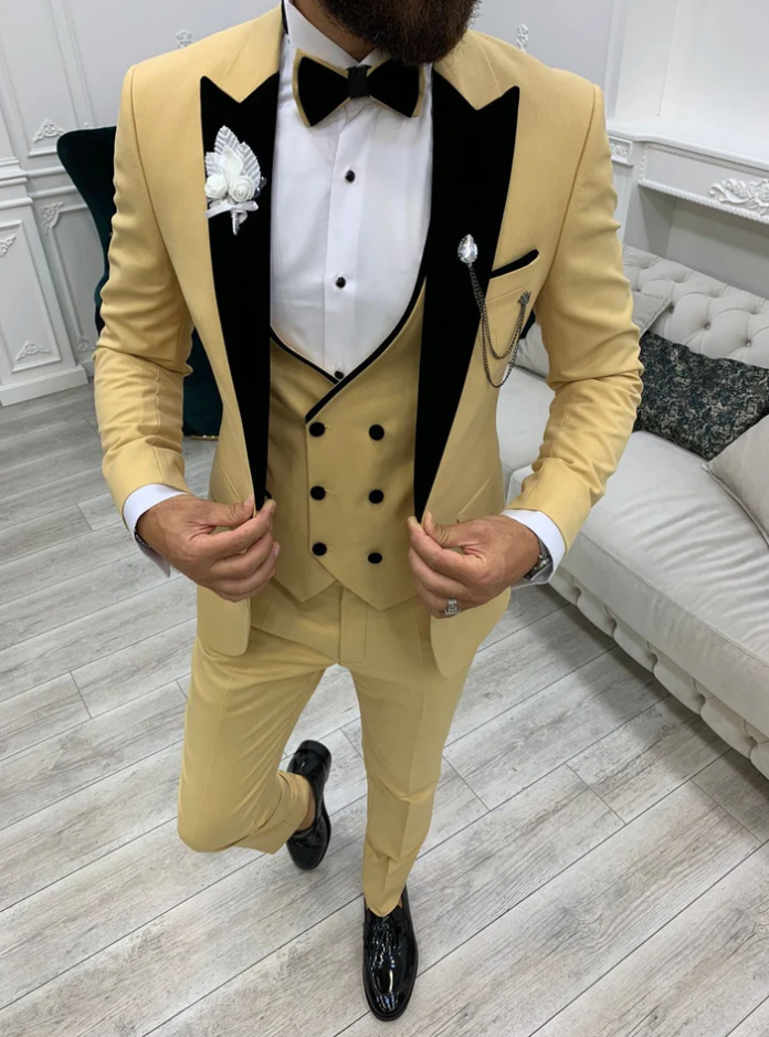 Mazonni Champagne Slim Fit Limited Tuxedo