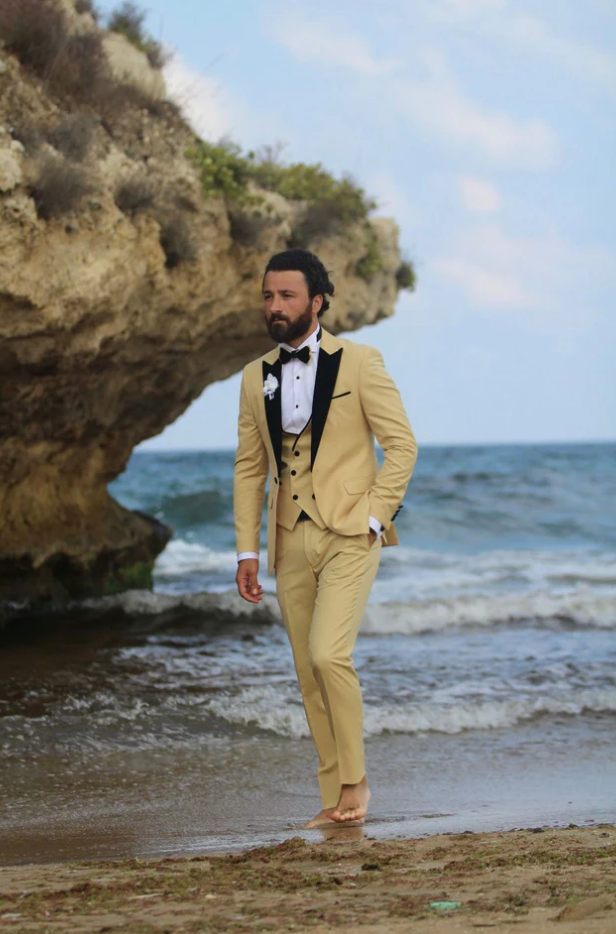 Mazonni Champagne Slim Fit Limited Tuxedo