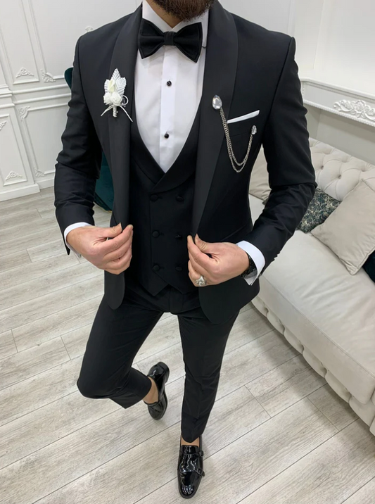 Mazonni  Black Slim Fit Tuxedo