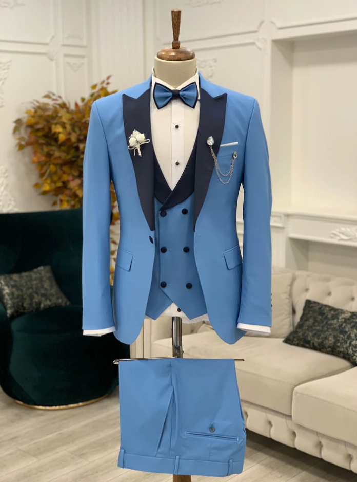 Mazonni  Blue Slim Fit Tuxedo