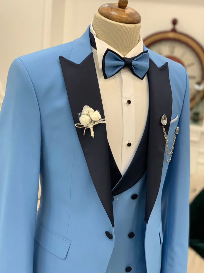 Mazonni  Blue Slim Fit Tuxedo