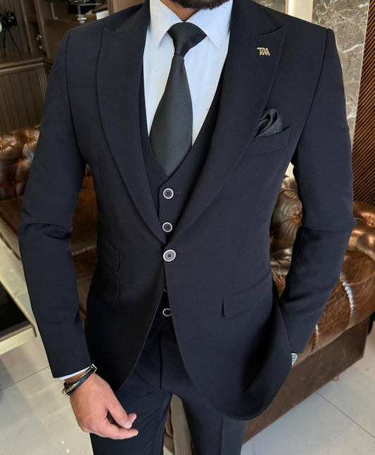 Mazonni Valencia Black Slim Fit Suit