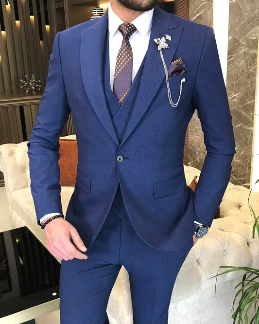 Mazonni Montreal Slim Fit Blue Suit