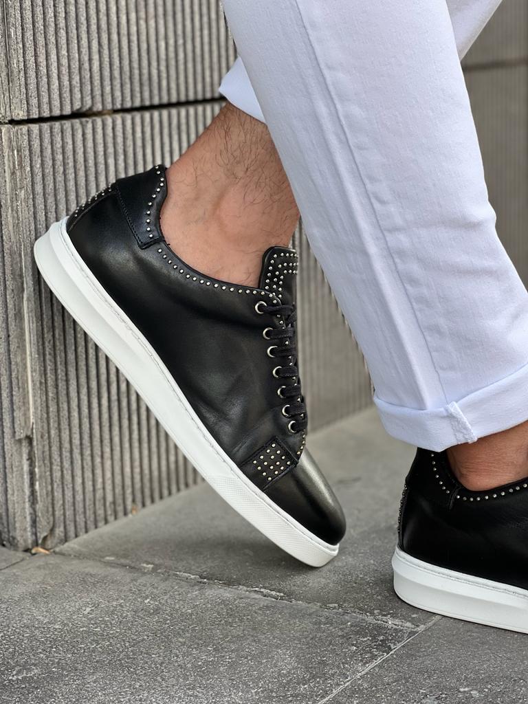 Benson Staple Detailed Eva Sole Black Sneakers