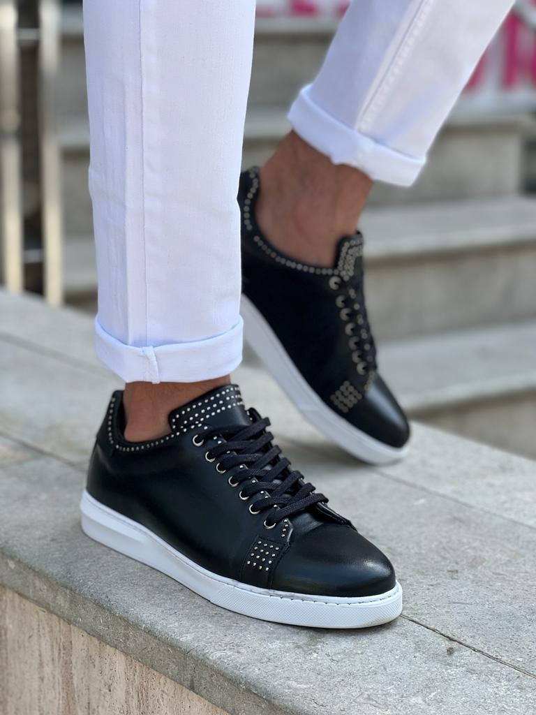 Benson Staple Detailed Eva Sole Black Sneakers