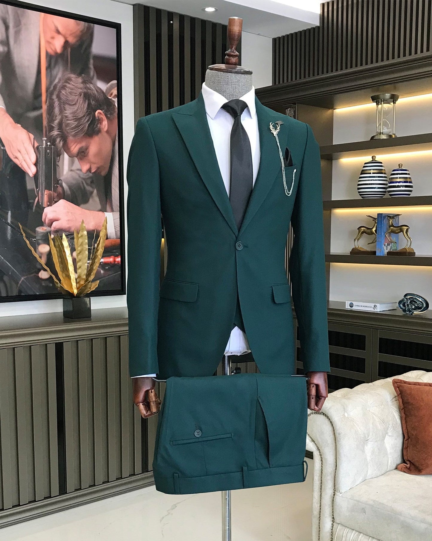 Mazonni Montreal Slim Fit Green Suit