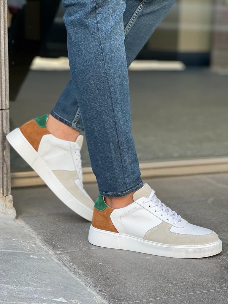 Benson Eva Sole Suede White Detailed Sneakers