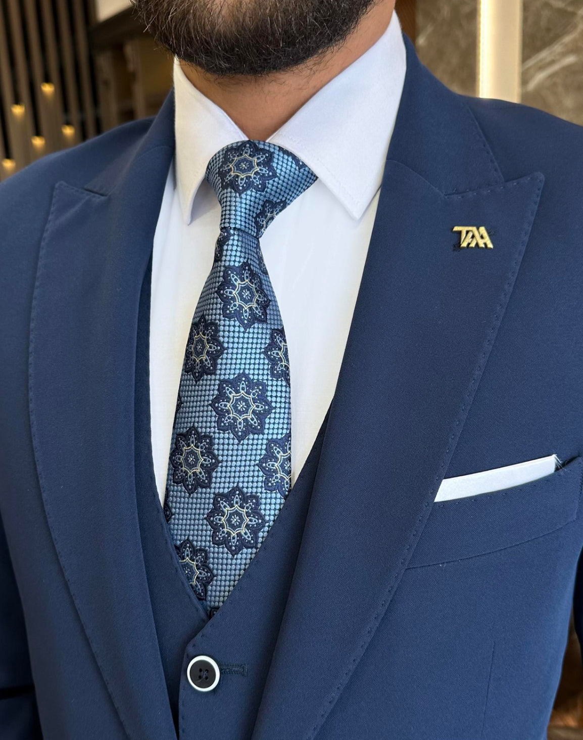 Mazonni Valencia Blue Slim Fit  Suit