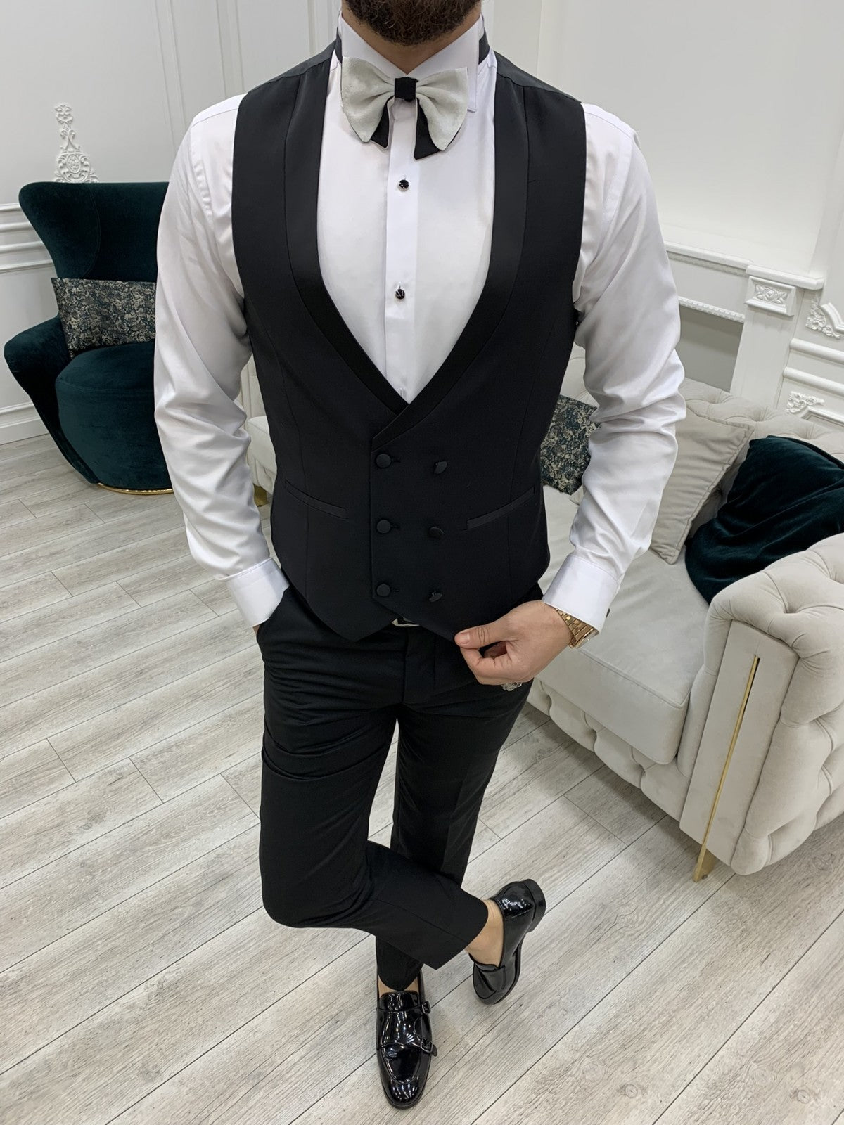 Mazonni Royal White Slim Fit Tuxedo