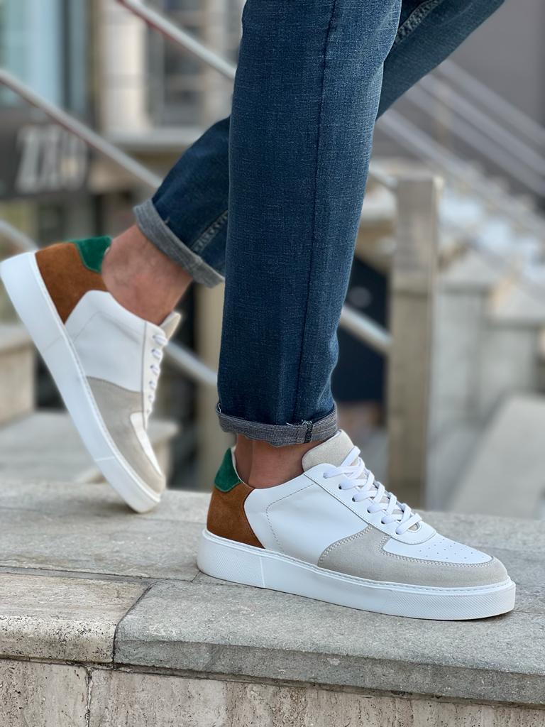 Benson Eva Sole Suede White Detailed Sneakers