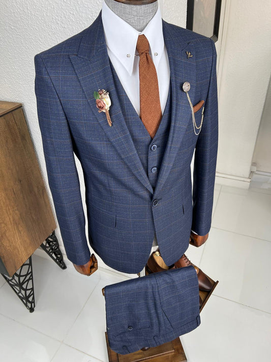 Luxe Slim Fit High Quality Navy Woolen Suit