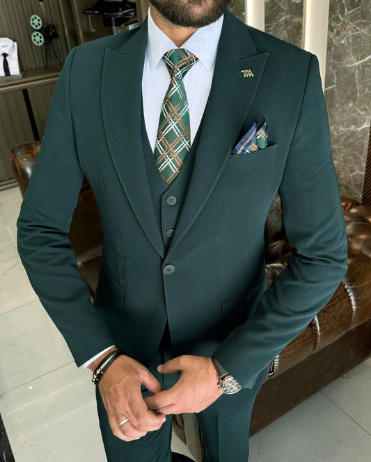 Mazonni Valencia Green Slim Fit  Suit