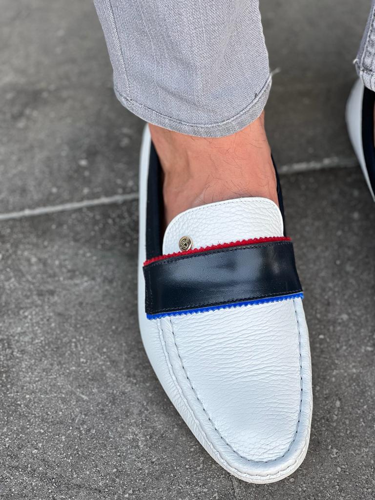 Giovanni Mannelli Stripe Detailed Roc White Shoes