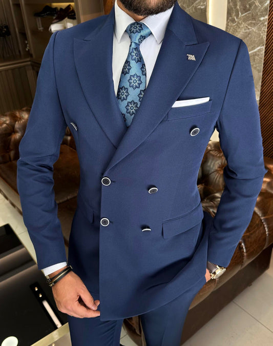 Mazonni  Valencia Double Breasted Slim Fit Suit in 2 Colors