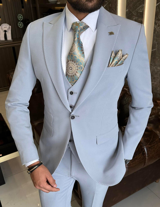 Mazonni Valencia Sky Blue Slim Fit Suit