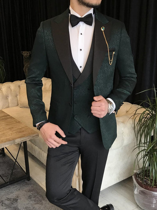 Mazonni Cagliari Green Slim-Fit Tuxedo 3-Piece