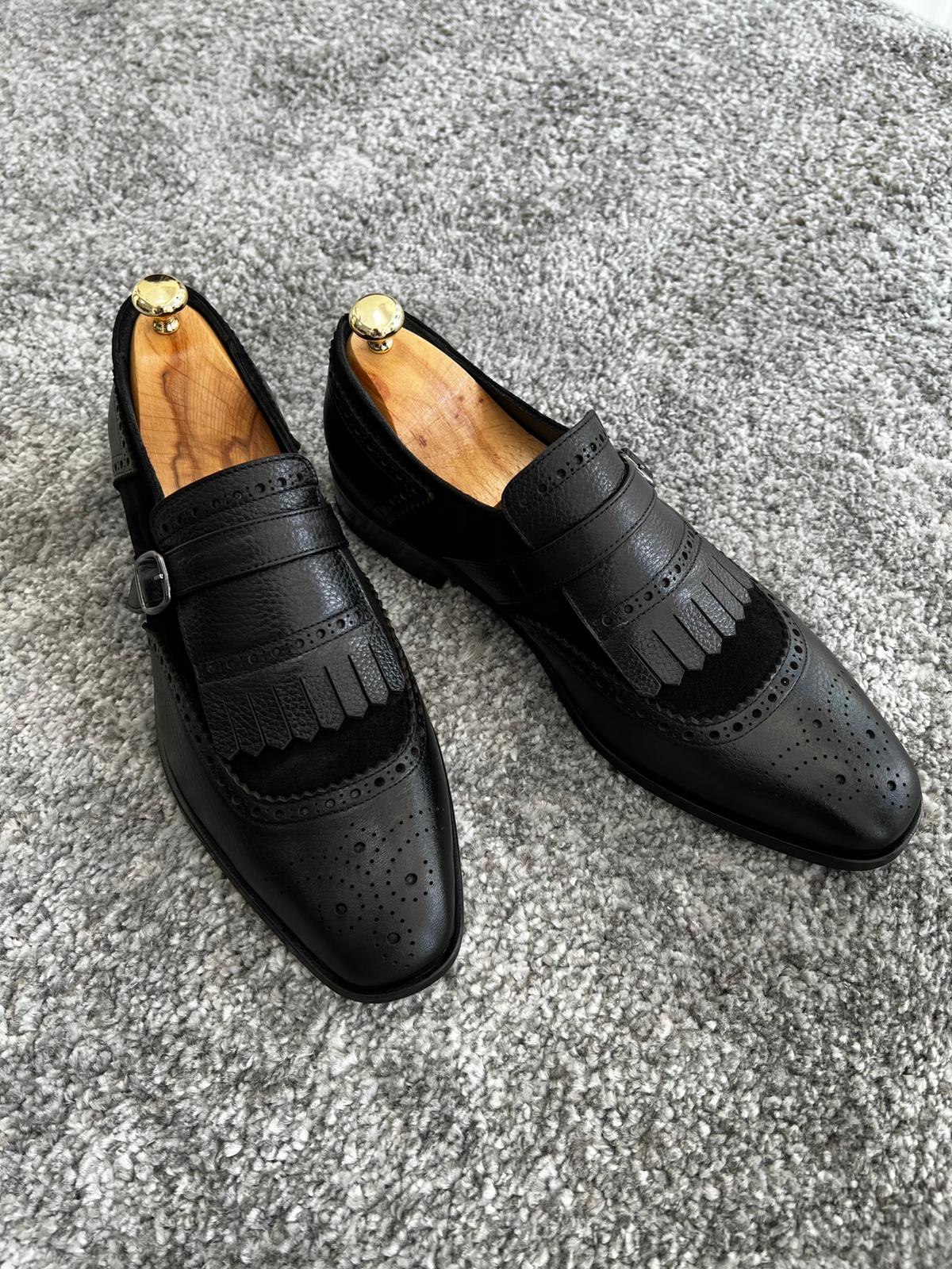 Mazonni Amato Neolite Sole Classic Black Tasseled Loafer