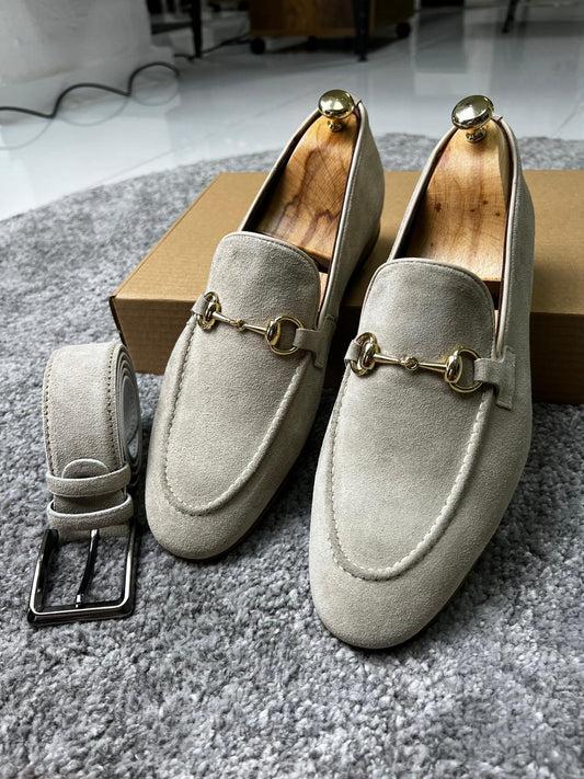 Mazonni Amato Special Edition Neolite Suede Beige Leather Loafer