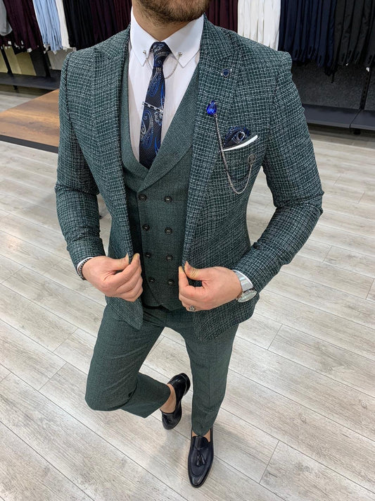 Zapali Royal Green Slim Fit  Suit