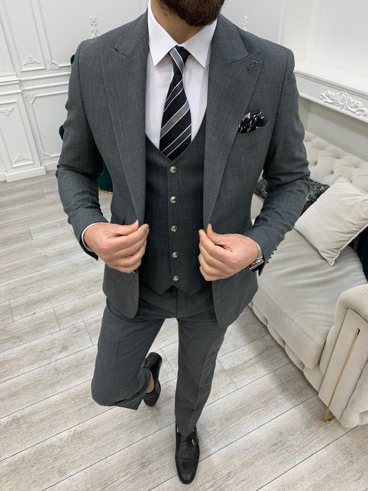 Mazonni Argeli Gray Slim Fit Suit