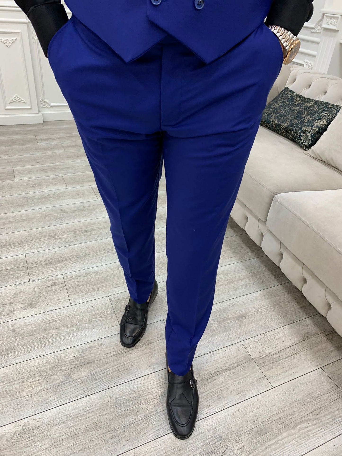 Mazonni Monte Sax Blue Slim Fit Suit