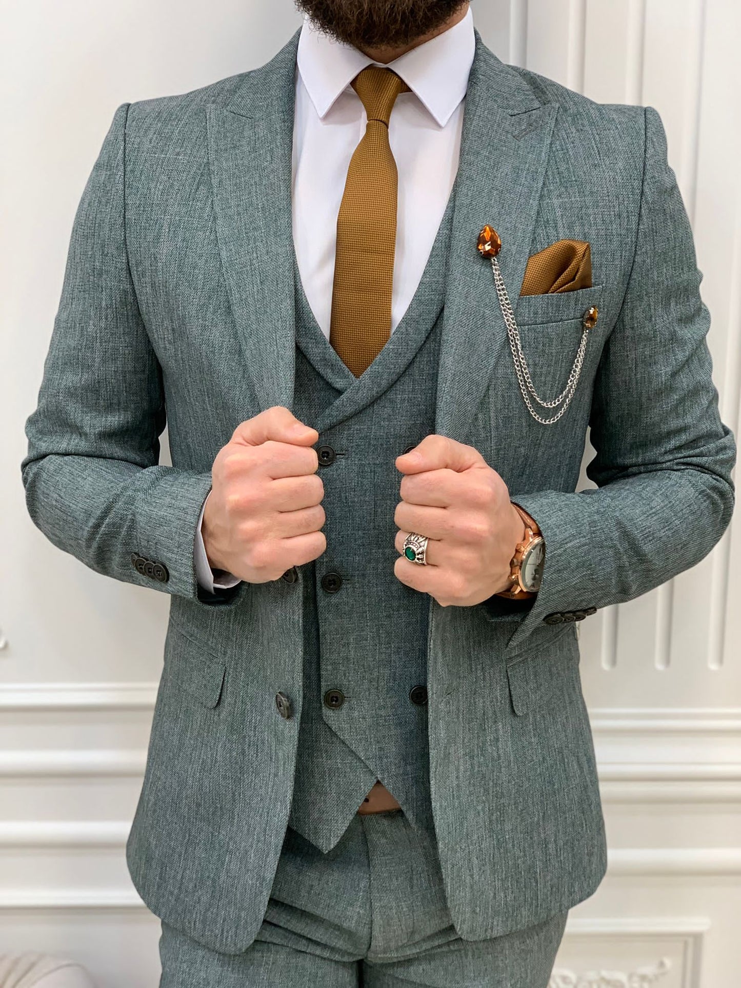 Mazonni Madison Green Slim Fit Suit