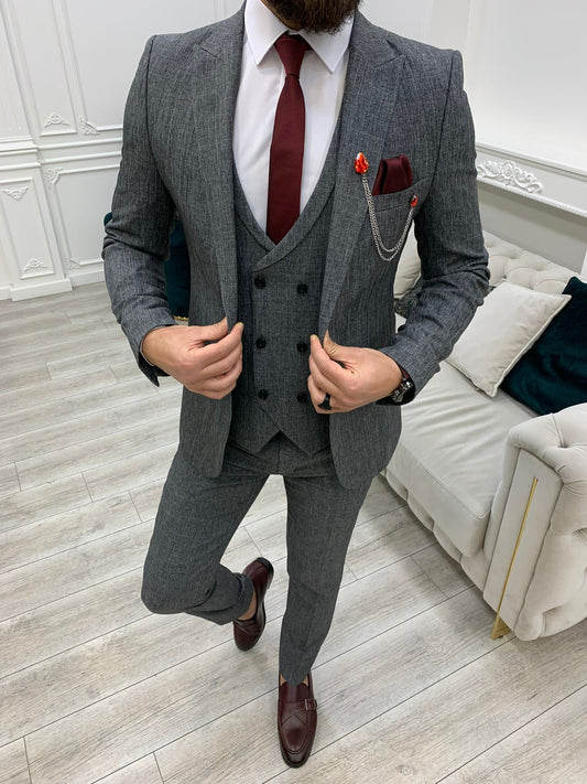 Mazonni Madison Gray Slim Fit Suit