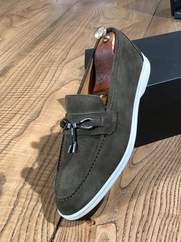 Ferrar Suede Khaki Leather Shoes