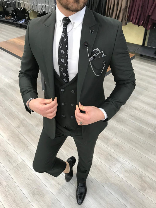 Louis Slim Fit Dark Green Suit