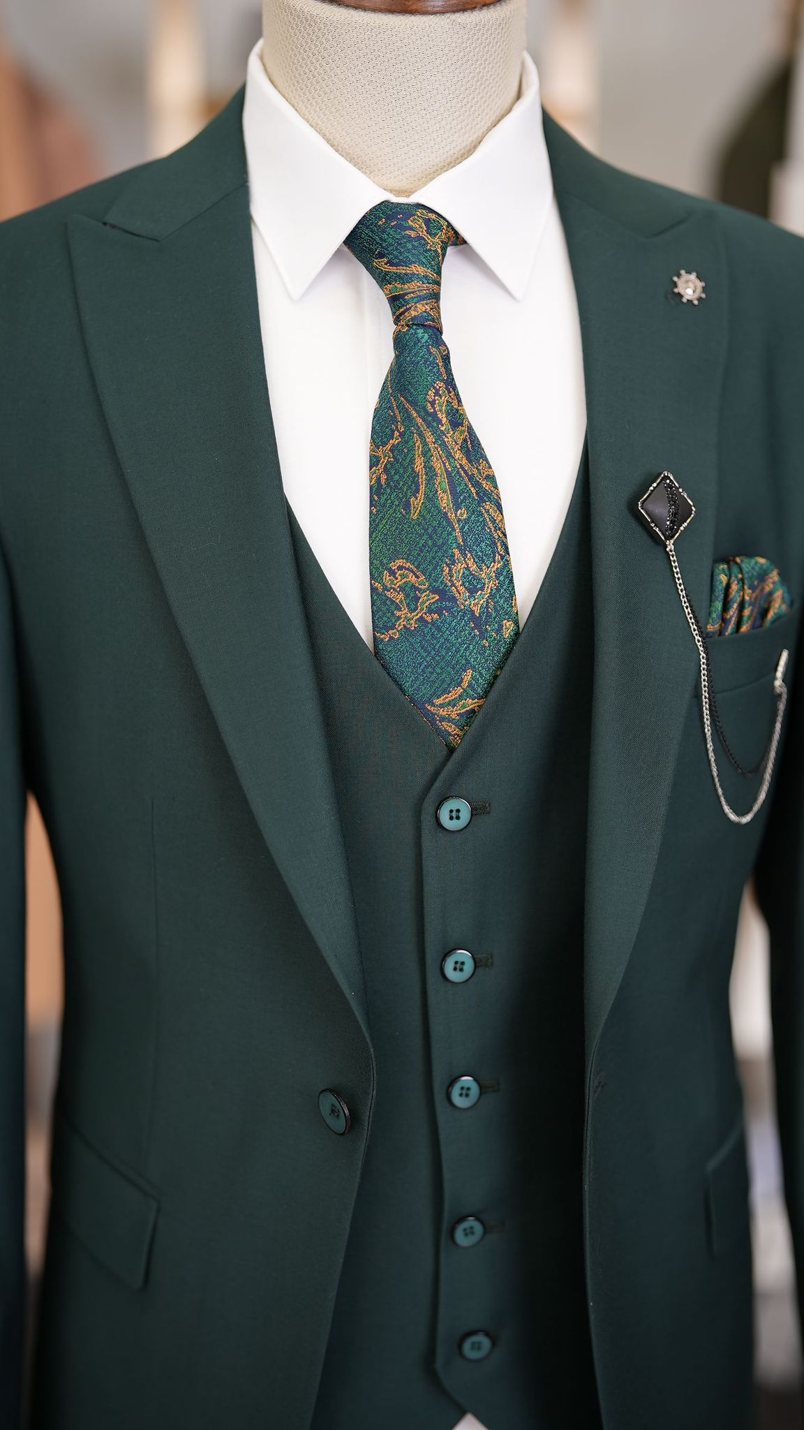 Mazonni Burnley Green  Slim Fit Suit