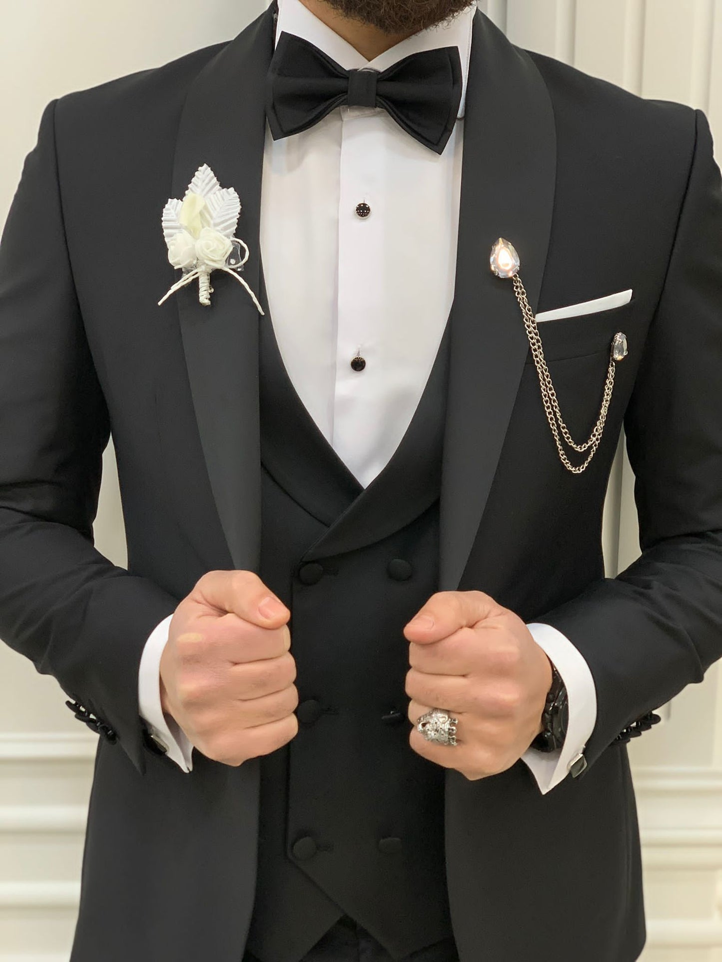 Mazonni Austin Black Slim Fit Tuxedo