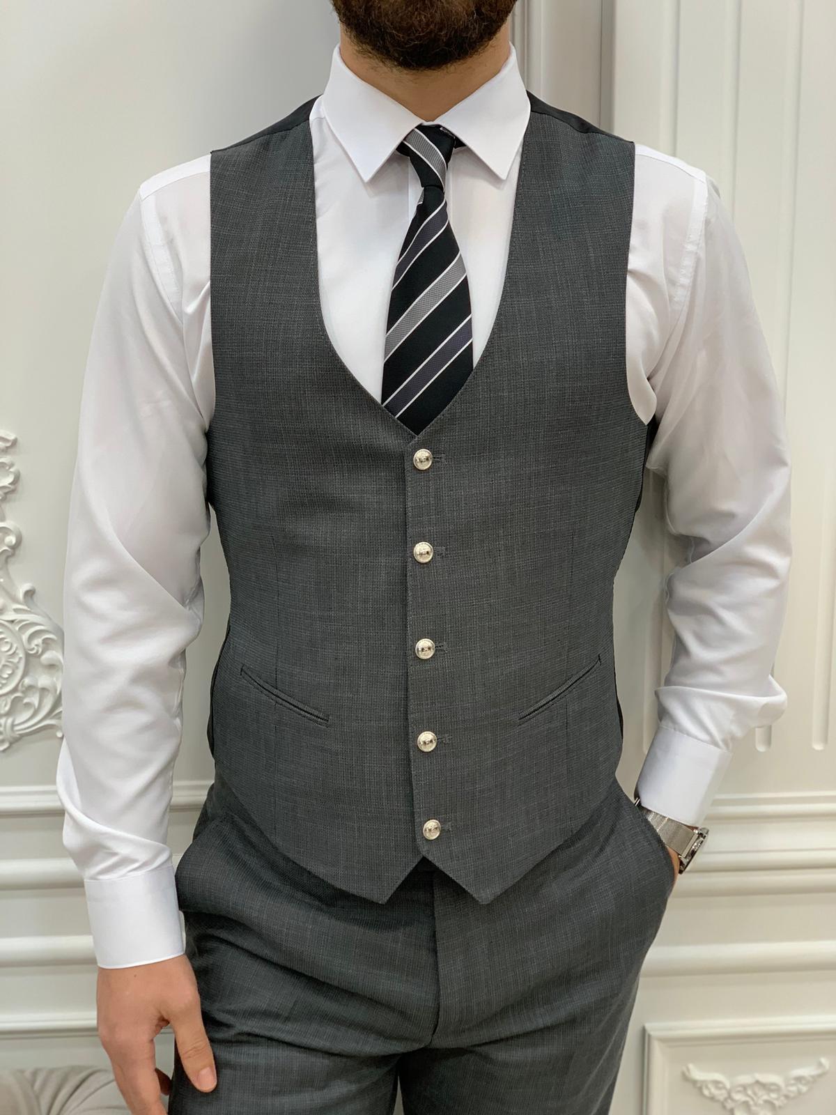 Mazonni Argeli Gray Slim Fit Suit