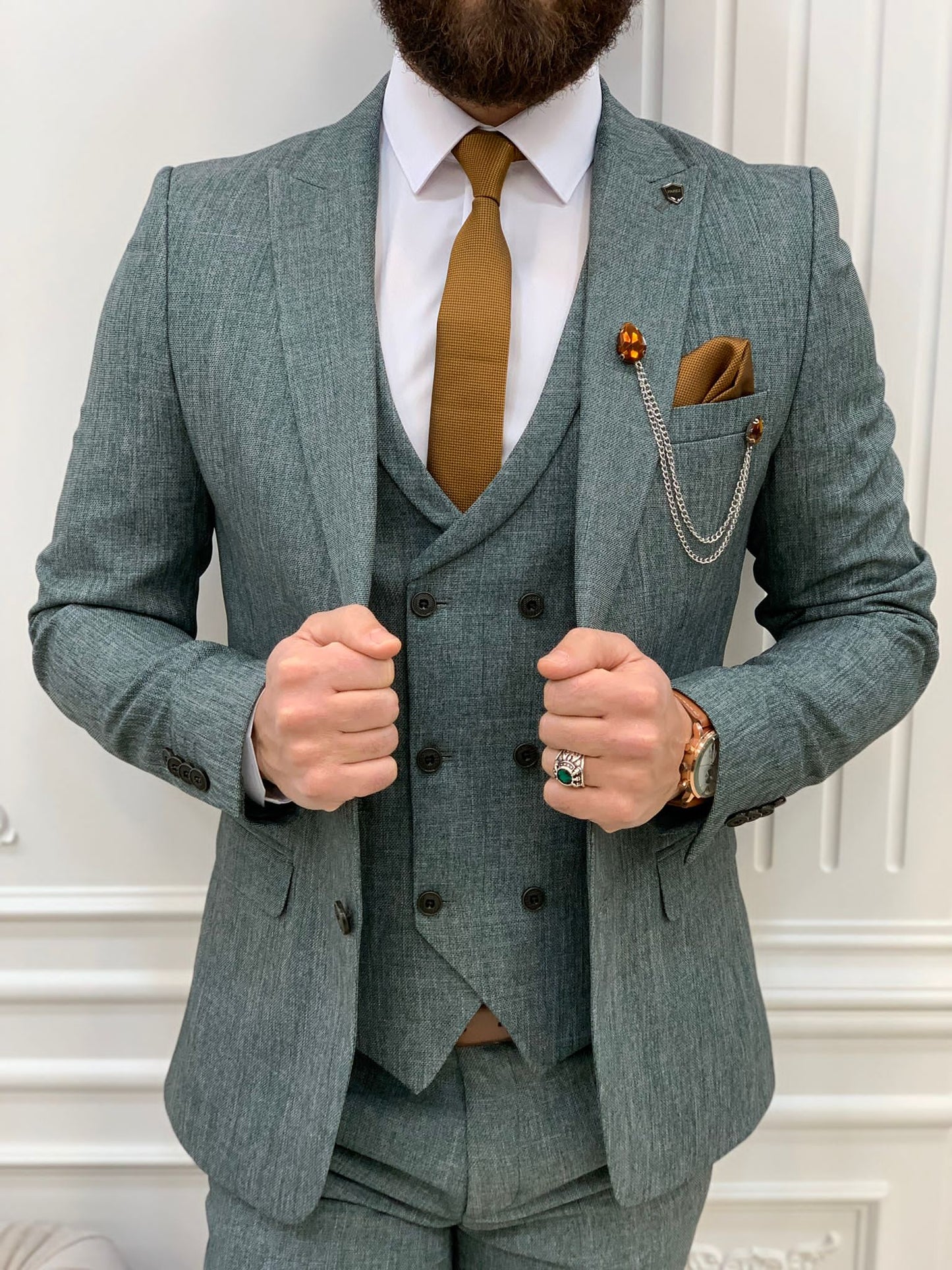 Mazonni Madison Green Slim Fit Suit