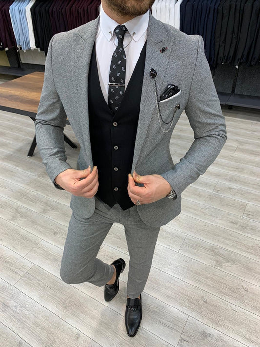 Zapali Royal Gray Slim Fit  Suit