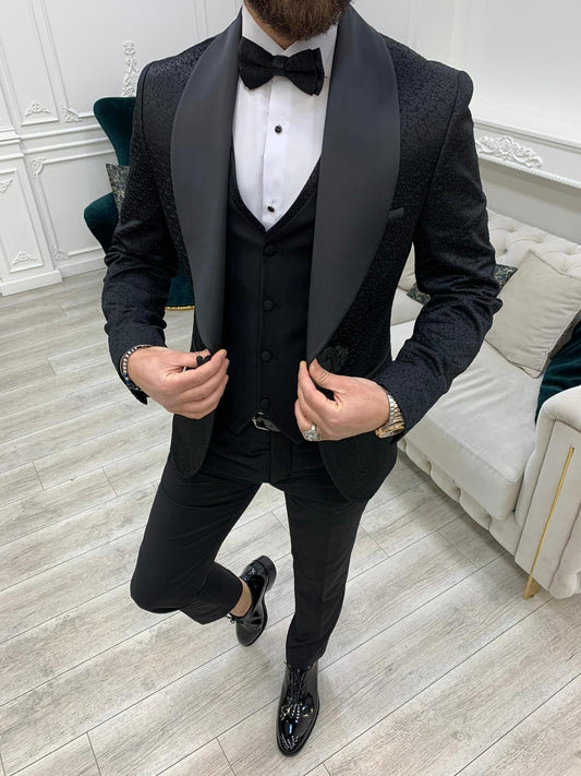 Mazonni Lopez Black Slim Fit Tuxedo