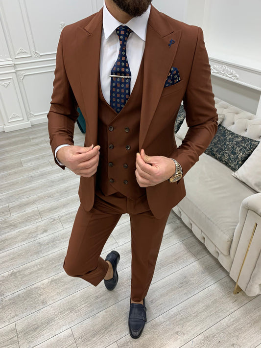 Mazonni Monte Tile  Slim Fit Suit