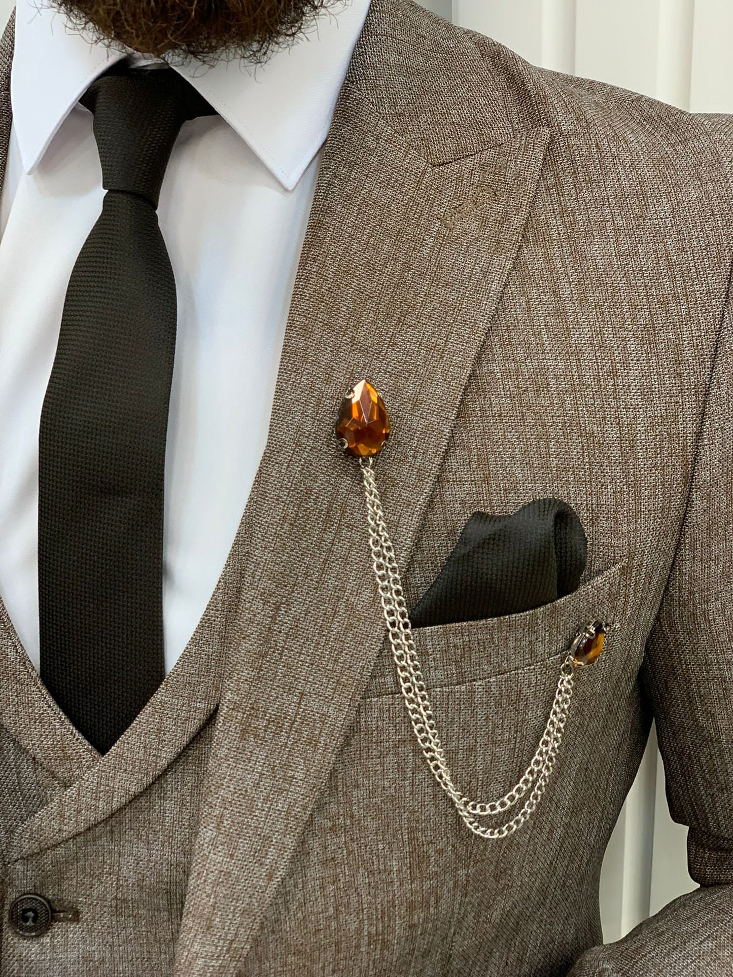 Mazonni Madison Brown Slim Fit Suit