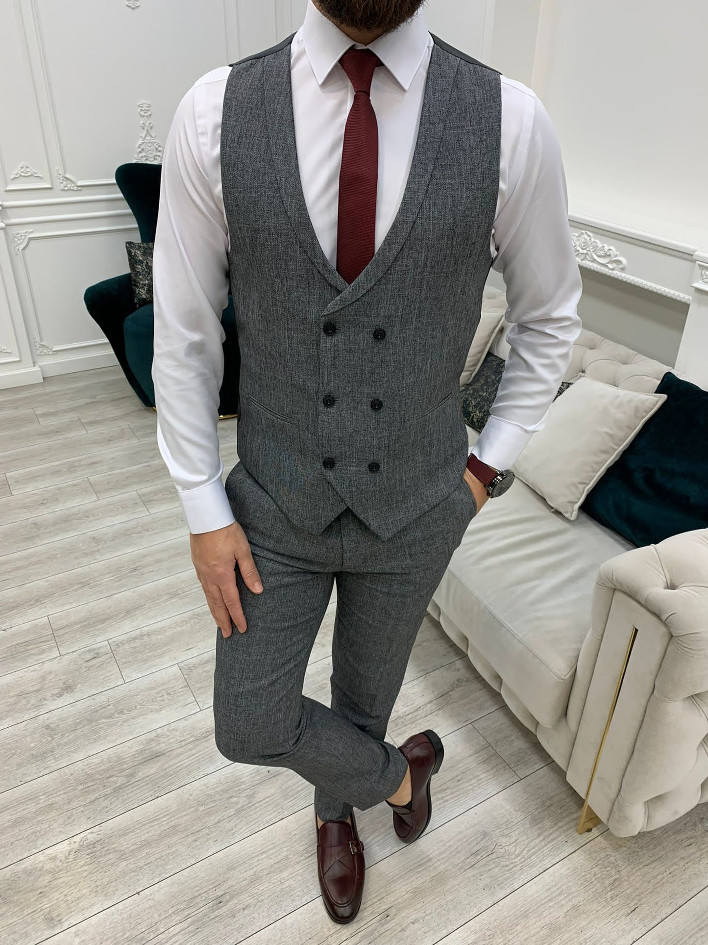 Mazonni Madison Gray Slim Fit Suit