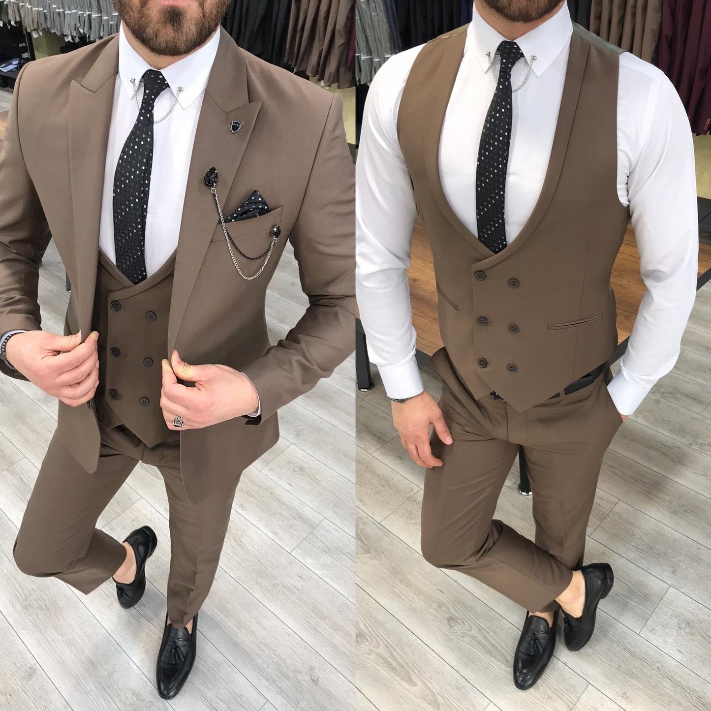 Louis Slim Fit Coffee Suit