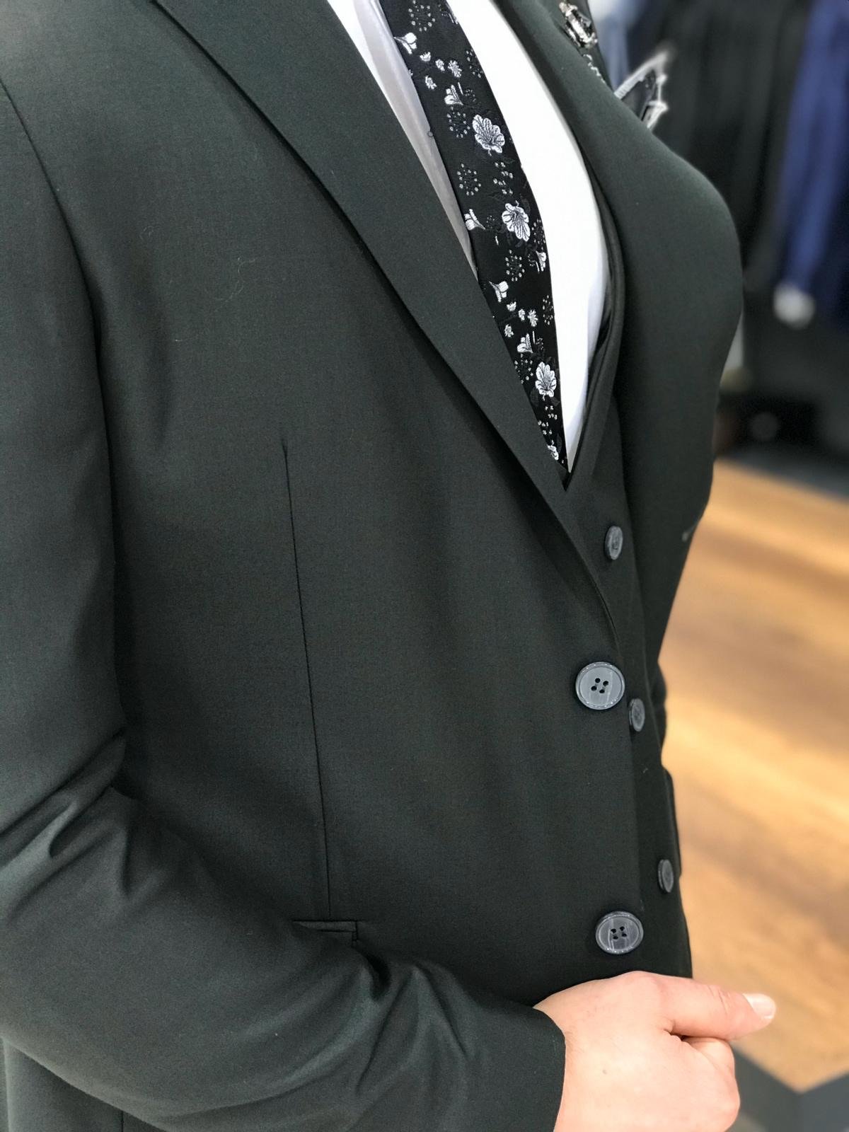 Louis Slim Fit Dark Green Suit