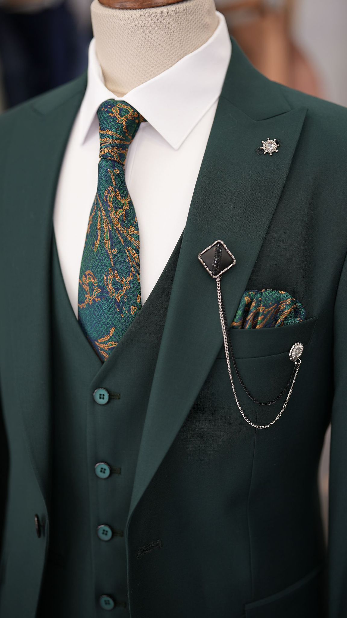 Mazonni Burnley Green  Slim Fit Suit