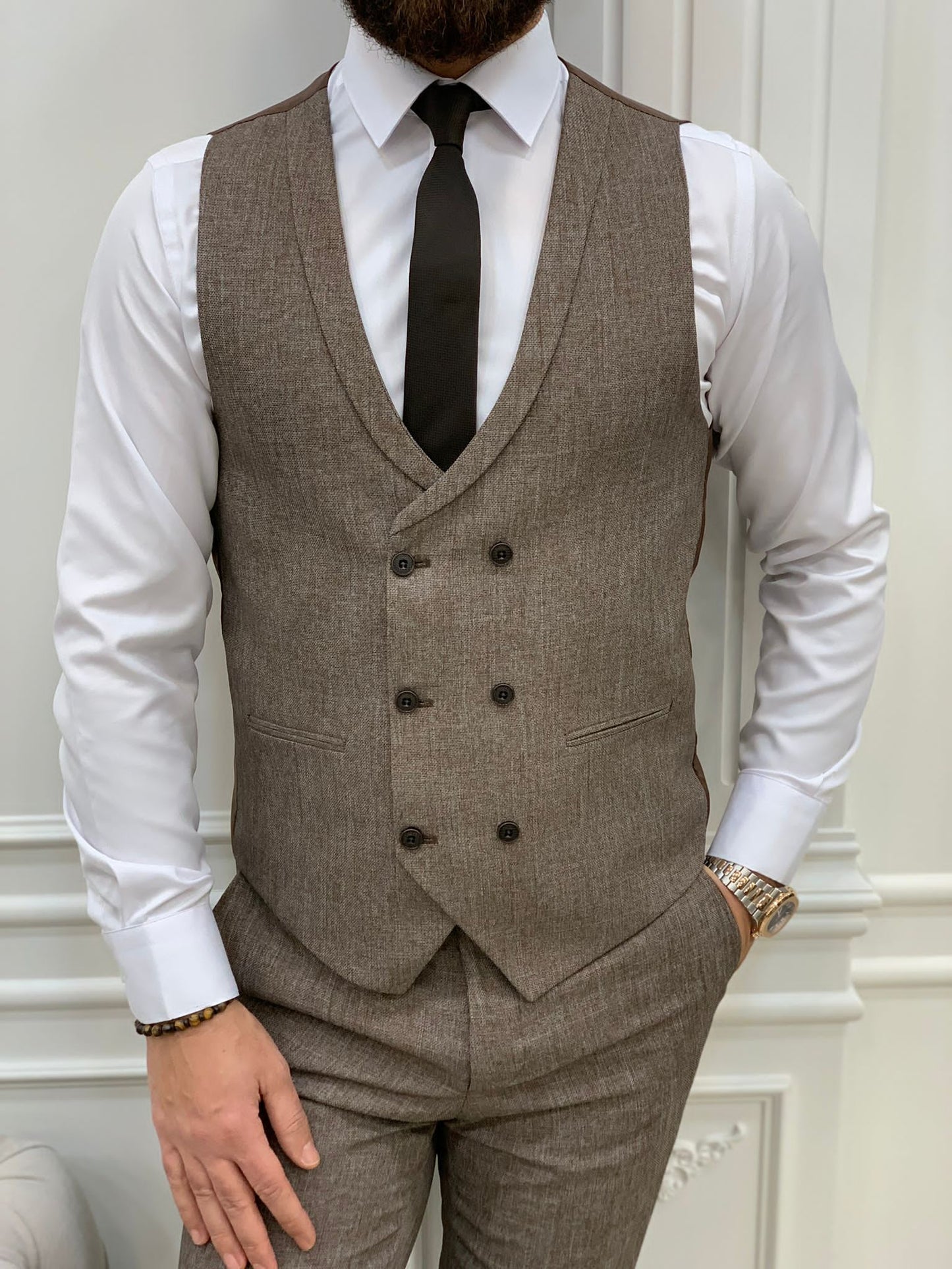 Mazonni Madison Brown Slim Fit Suit